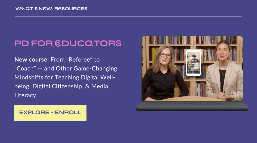 Digital wellbeing course for educators